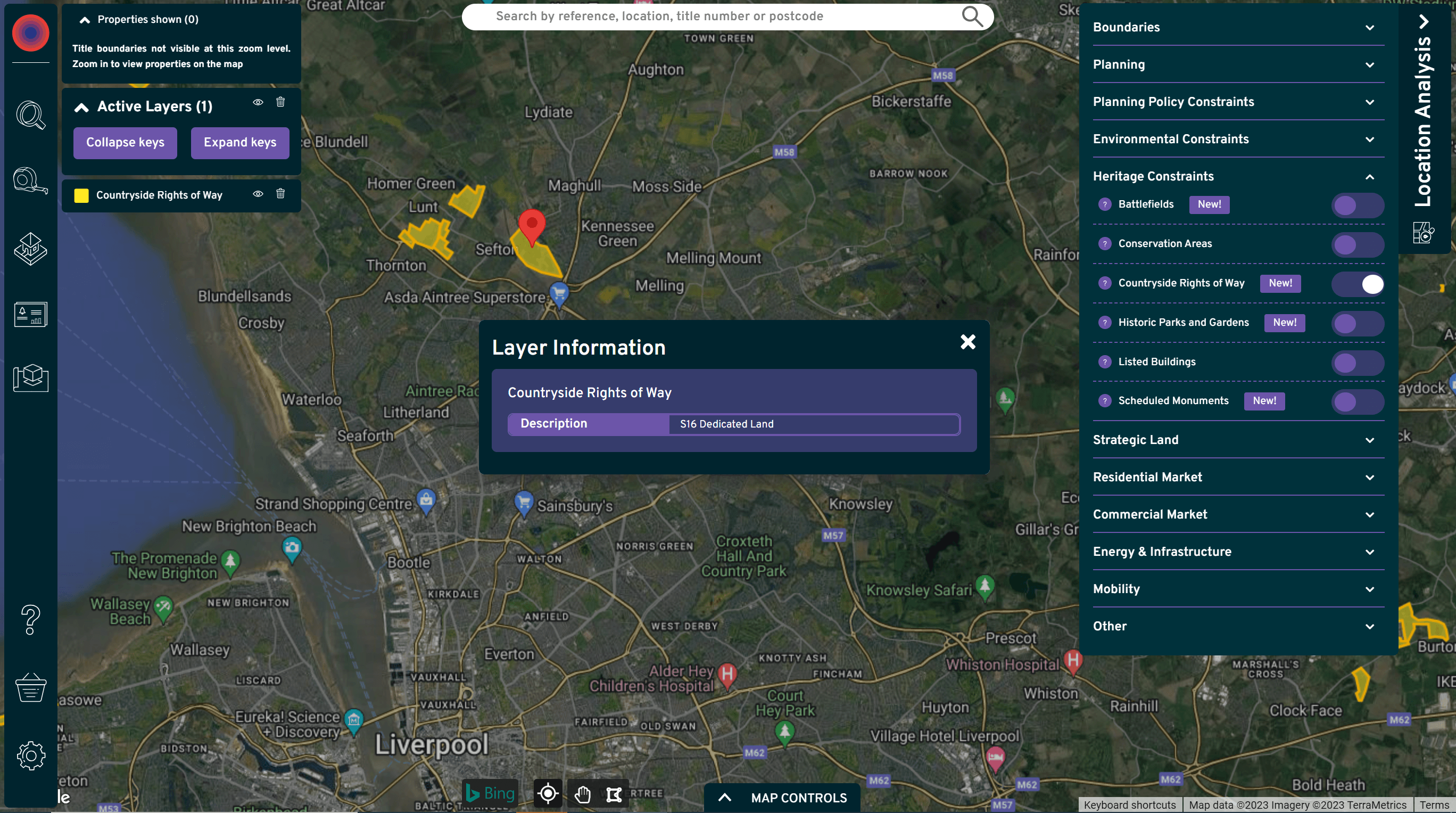 CRoW layer with location analysis