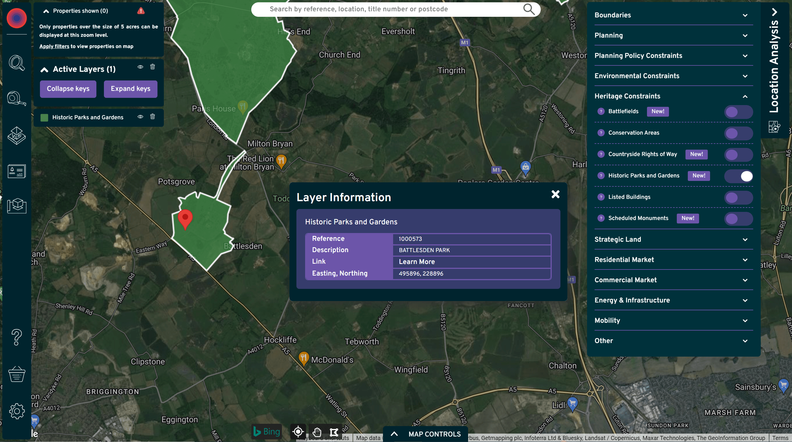 Historic Parks with location analysis