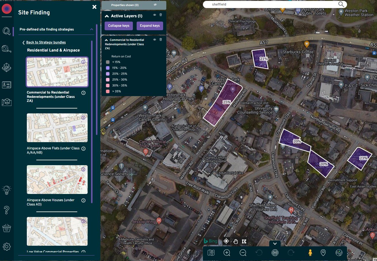 Pre-set site finding commercial to resi
