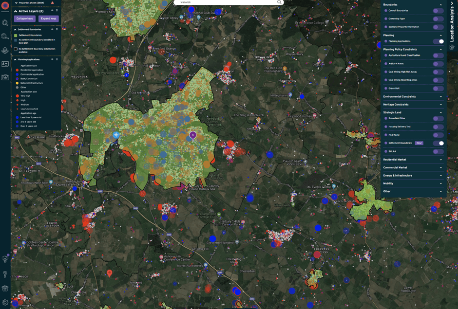 Nimbus settlement boundaries screenshot