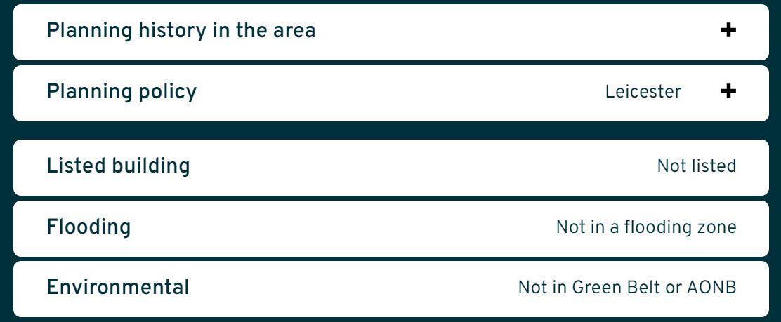Nimbus planning constraints info panel