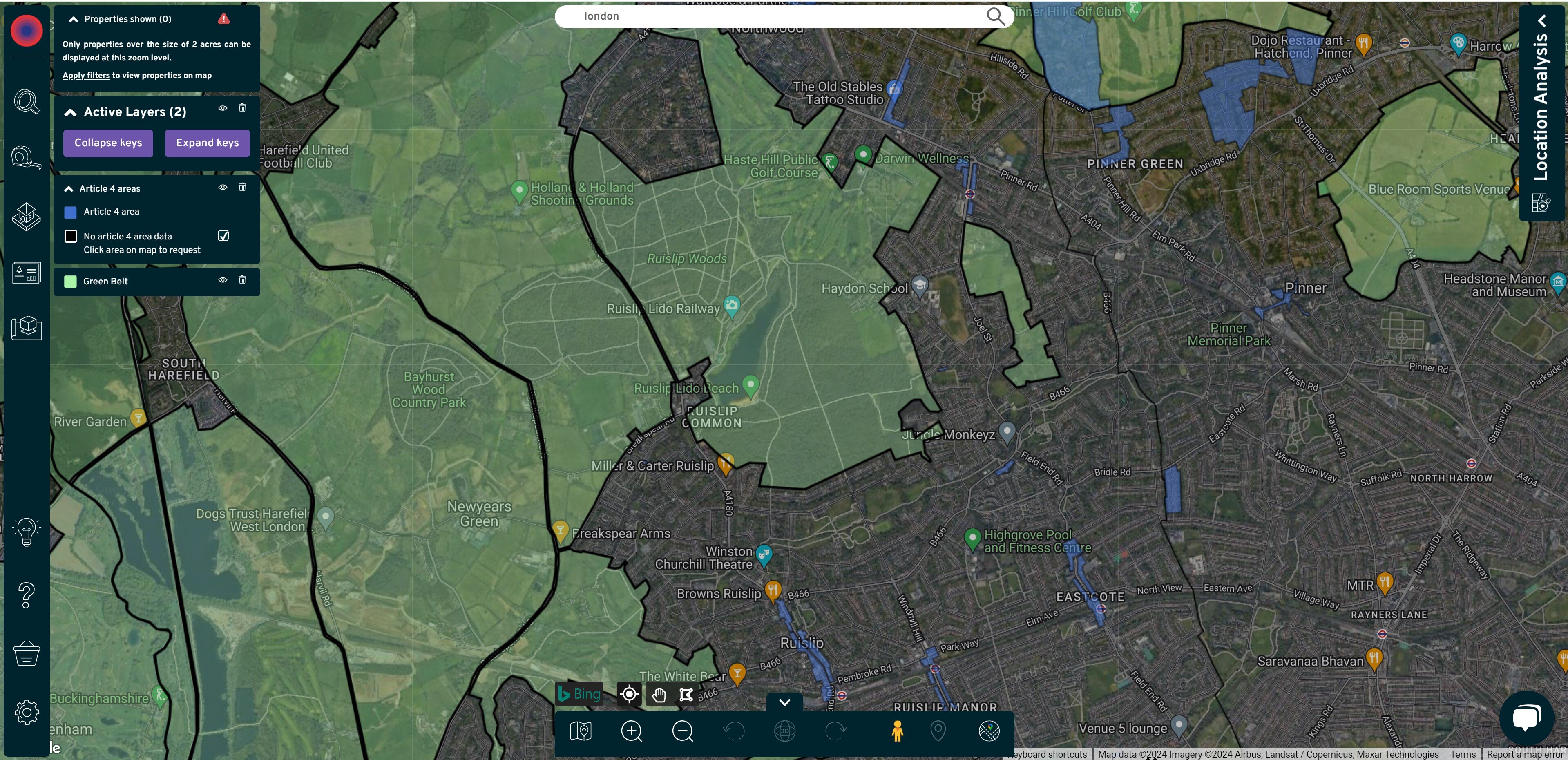 Nimbus policy constraints on the map
