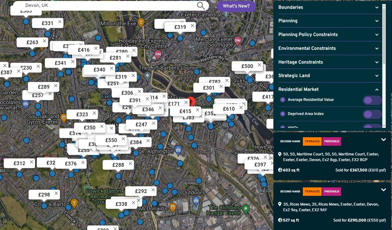 Residential comparables sold prices